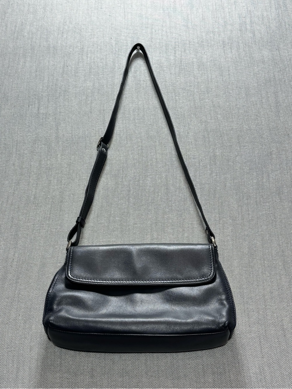 Vintage Derek Alexander Navy Leather Shoulder Bag Cross-body Adjustable Strap